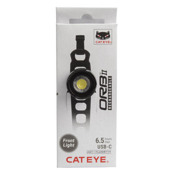 Cateye Light Silver-Ld160Rc-F Front Orb Rc Usb-C Black
