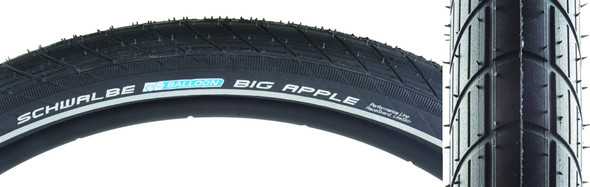 Schwalbe Tire Big Apple 700X50 (28X2.0) Perf Lite R-Guard Black/Bsk/Ref Endurance E25 Wire