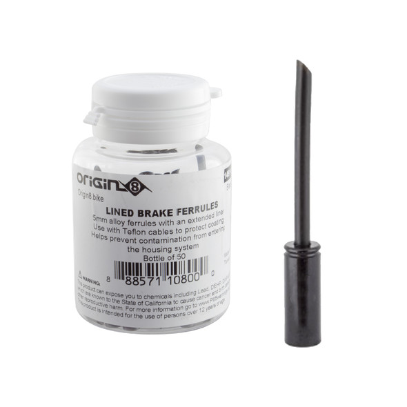 Origin8 Cable Ferrule 5Mm Alloy Lined Brake Black Btlof50