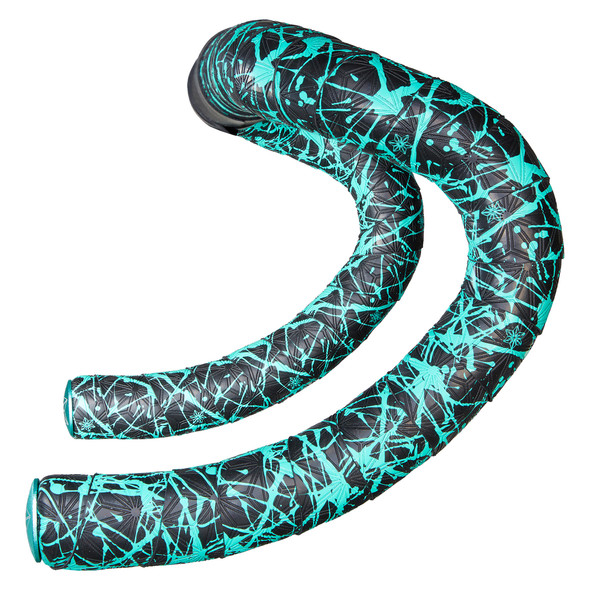 Supacaz Tape & Plugs Super Sticky Kush Splat Celeste With Celeste Star Plugs