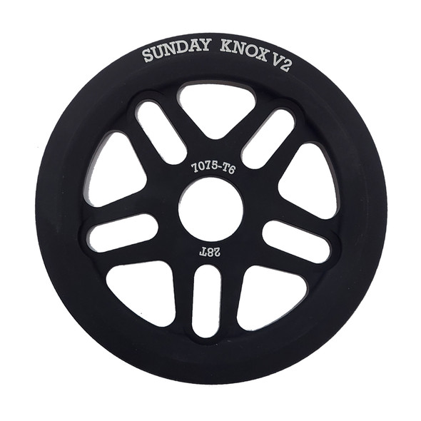Sunday Chainring 1Pc 28-Tooth Knox V2 Black