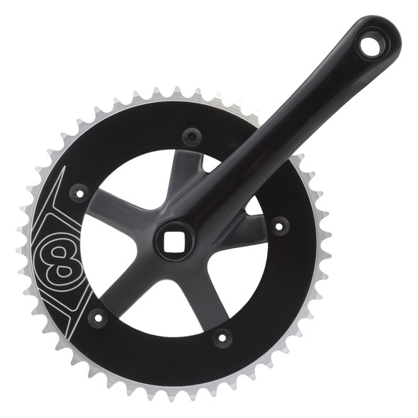 Origin8 Crankset Stainless Steel 165X46 130Bcd 1/8 Sq Black