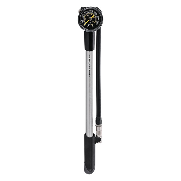 Topeak Pump Shock Pocket Dxg Xl With Gauge Mesh Hose Silver