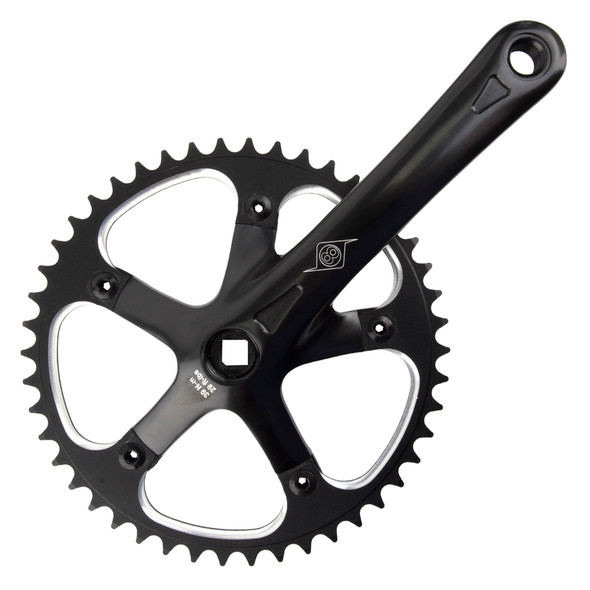 Origin8 Crankset P/P Track 175X46 3/32 Sq Black/Black