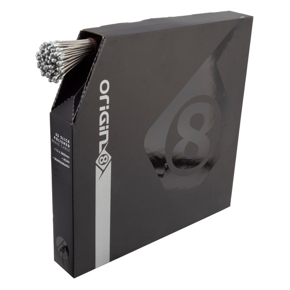 Origin8 Cable Brake Wire Stainless Steel Slick Polished 1.5X2800 Road Silver Boxof100