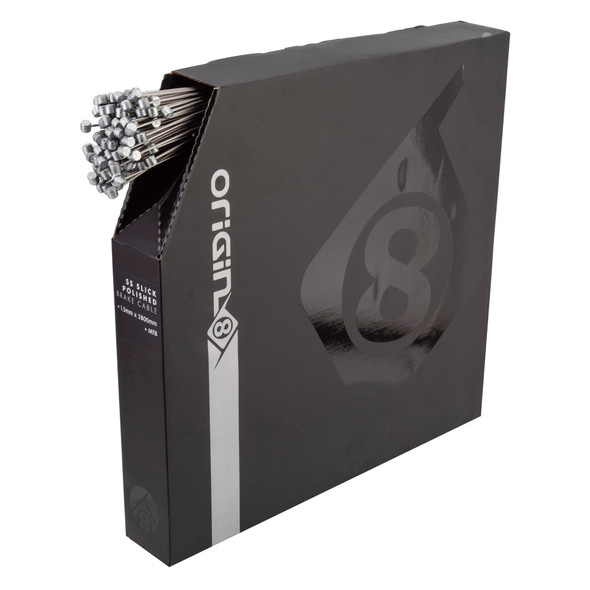 Origin8 Cable Brake Wire Stainless Steel Slick Polished 1.5X2800 Mt Silver Boxof100