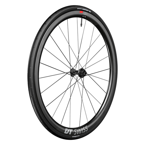 Dt Swiss Wheel Front 700 622X22 Erc1100 Dicut 35 100X12Mmta Center Lock Tubeless Black With Cont Aero 111