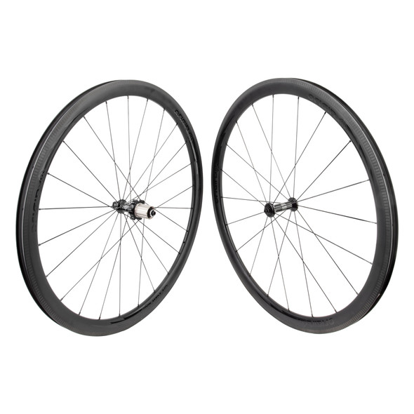 Origin8 Wheel Pair 700 622X18 Bolt Carbon Road 38Mm Tubeless Black 20/24 Rd1110 Elite 8-11Scas Quick Release Sp Seal Black 130Mm Sapim Cxray Polyax Black (No Skewers)