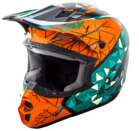 Fly Racing Kinetic Crux Helmet Teal/Orange/Black Ys 73-3388Ys