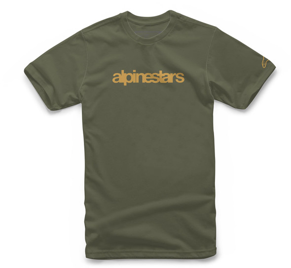 Alpinestars Heritage Logo Tee Military/Gold Lg 1213-72540-6959-L