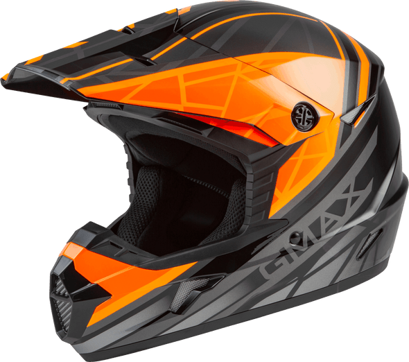 Gmax Mx-46 Off-Road Mega Helmet Black/Orange/Silver Lg D3461496