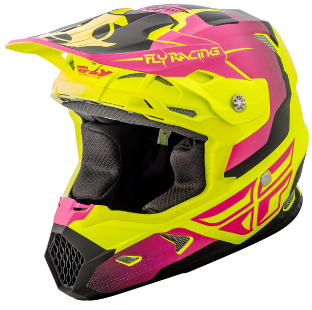 Fly Racing Toxin Original Helmet Matte Hi-Vs/Pink Yl 73-8519Yl