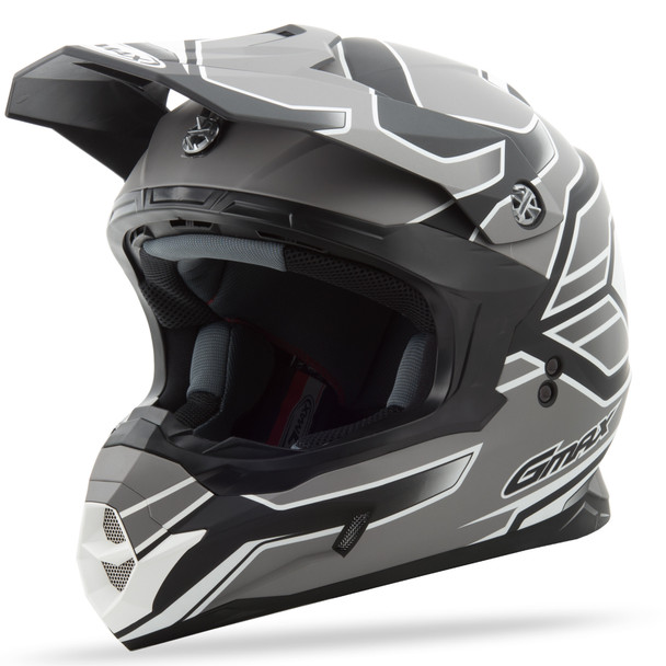 Gmax Mx-86 Off-Road Step Helmet Matte Black/Dark Silver Sm G3862454 Tc-17F
