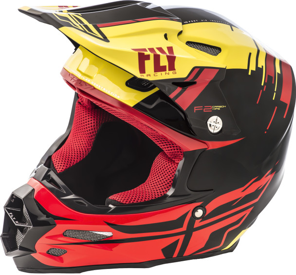 Fly Racing F2 Carbon Pieck Replica Helmet Yellow/Red/Black Xl 73-4098-8-X