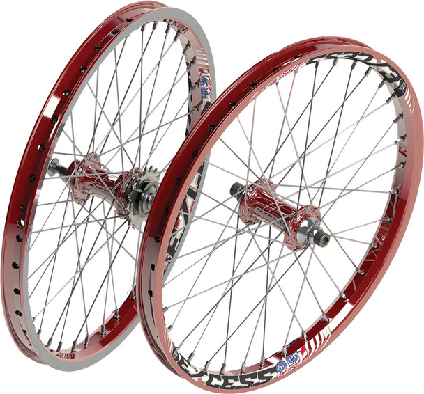 Excess 351 Mini Wheel Set Red 20X1-1/8" Exwh0118Rdrd