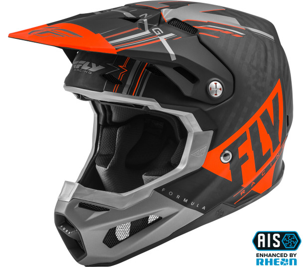Fly Racing Formula Carbon Vector Helmet Matte Orange/Grey/Black Xs 73-4411Xs