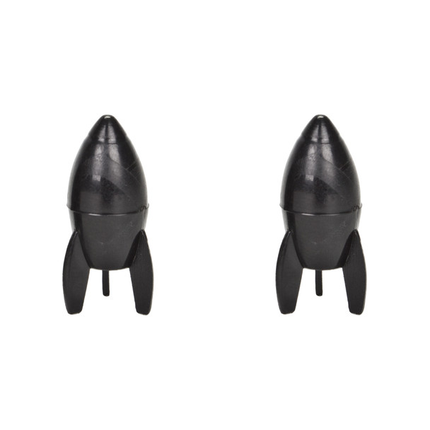 Trik Topz Valve Caps Presta Rockets Black 1Pr/Pack