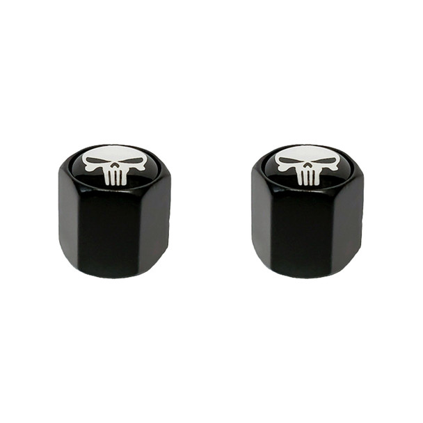 Trik Topz Valve Caps Block Shape Skull Head Black 2Pk