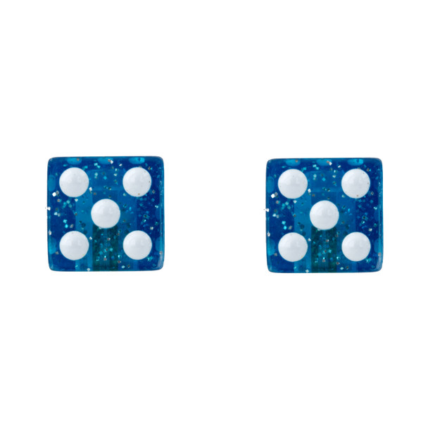 Trik Topz Valve Caps Dice-Glitter Blue 1Pr/Pack