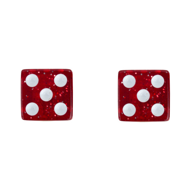 Trik Topz Valve Caps Dice-Glitter Red 1Pr/Pack