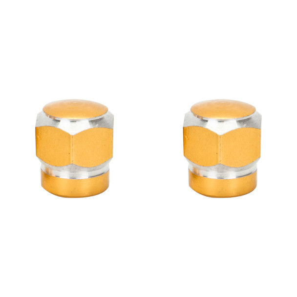 Trik Topz Valve Caps Hex 2-Tone Gd 1Pr/Pack