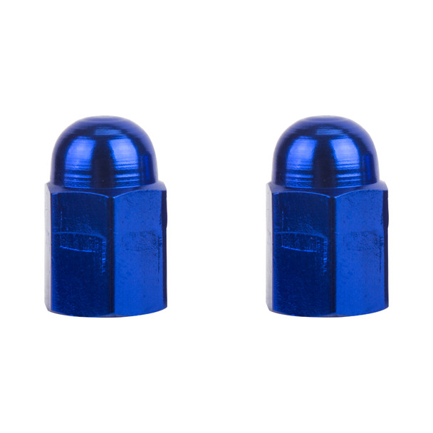 Trik Topz Valve Caps Hex Dome Blue 1Pr/Pack