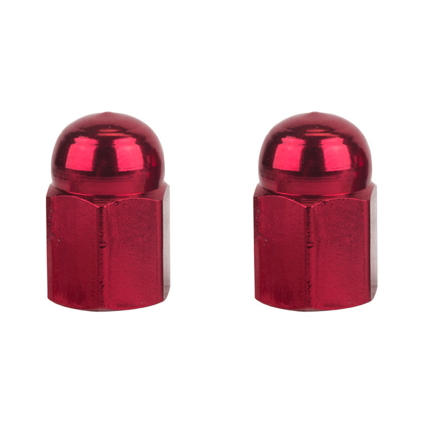 Trik Topz Valve Caps Hex Dome Red 1Pr/Pack