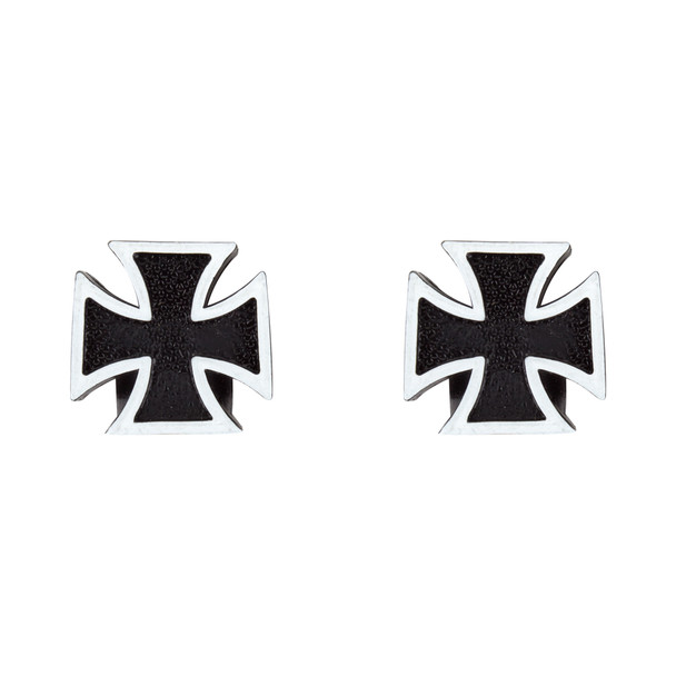 Trik Topz Valve Caps Iron-Cross Black 1Pr/Pack