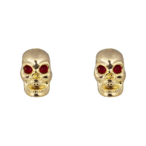 Trik Topz Valve Caps Skull Only Gld 1Pr/Pack
