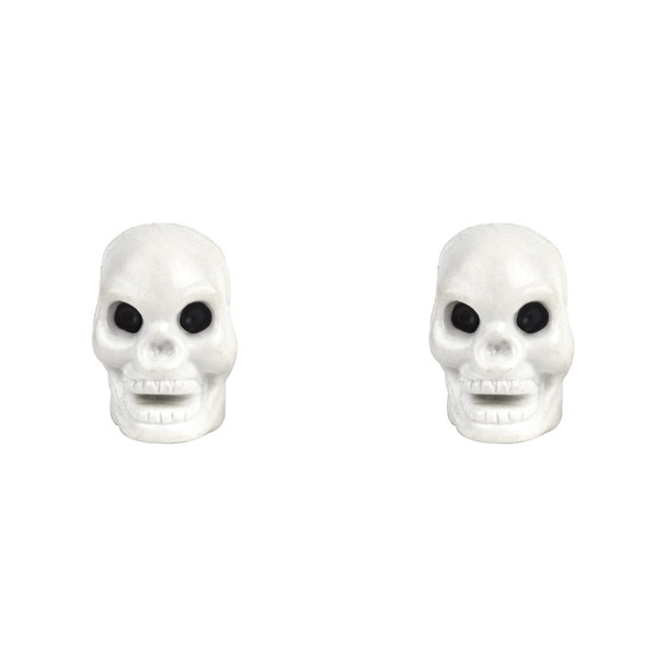 Trik Topz Valve Caps Skull Only White 1Pr/Pack
