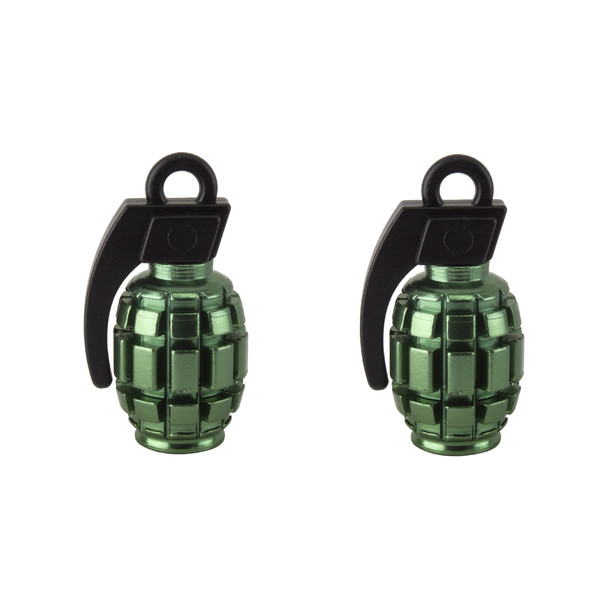 Black Ops Valve Caps Grenade Schrader Valve Green