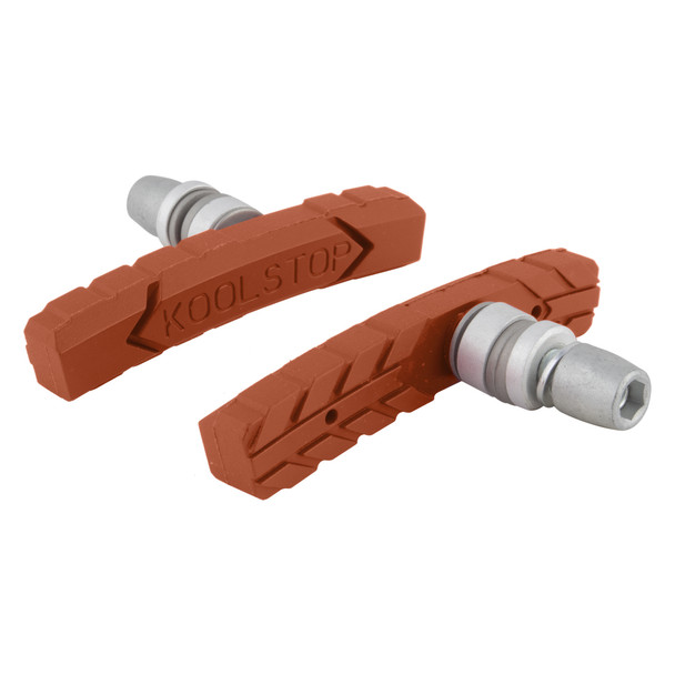 Koolstop Brake Shoes At Threaded Pair Salmon