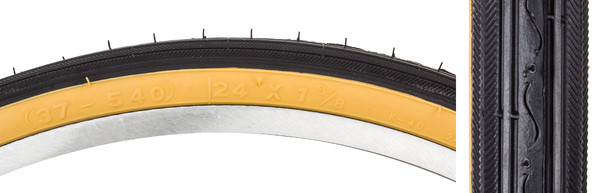 Sunlite Tire 24X1-3/8 Black/Gm Road K40 Wire