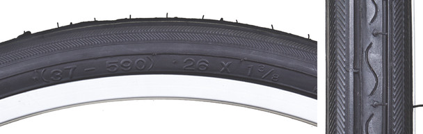Sunlite Tire 26X1-3/8 Black/Black Road K40 Wire
