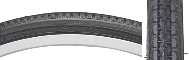 Sunlite Tire 26X1-3/8 Black/Black Street K103 Wire