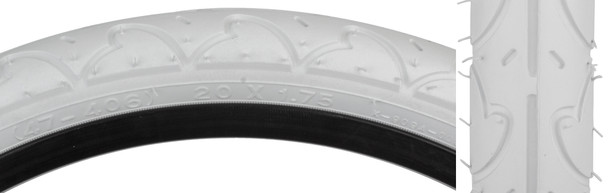 Sunlite Tire 20X1.75 White/White Piece K909A Wire