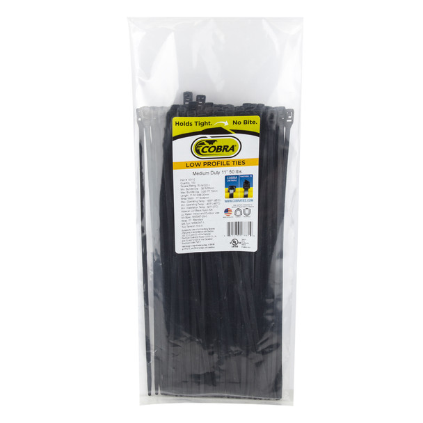 Cobra Products Cable Guide Flexroute Ties Only 11In 100Pk Bulk Black