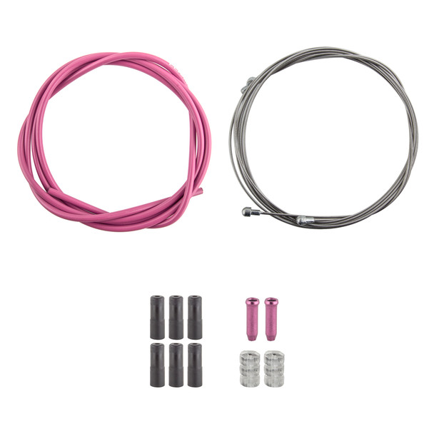 Clarks Cable Brake Kit F+R Stainless Steel Sport Road/Mt Pink