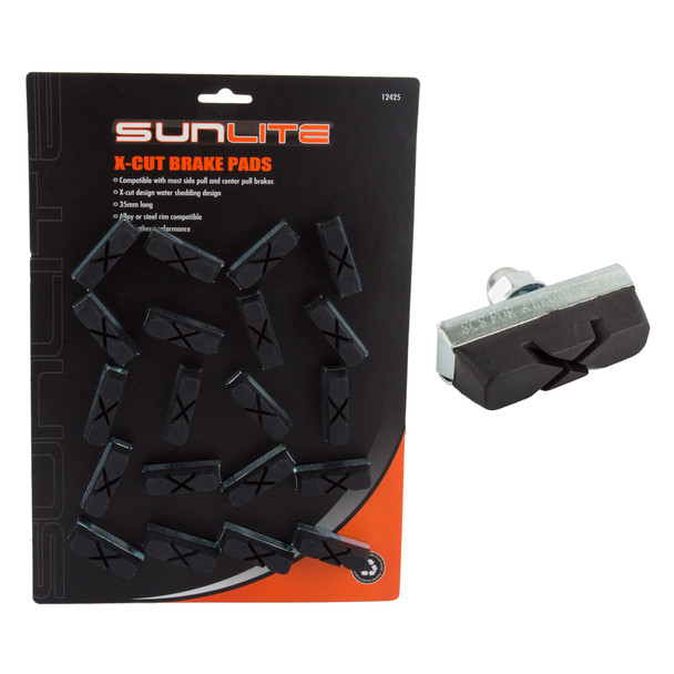 Sunlite Brake Shoes X-Cut Black Card Of 10Pr