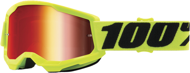 100% Strata 2 Junior Goggle Fluo Yellow Mirror Red Lens 50032-00003 100% Strata 2 Junior Goggle Fluo Yellow Mirror Red Lens 50032-00003
