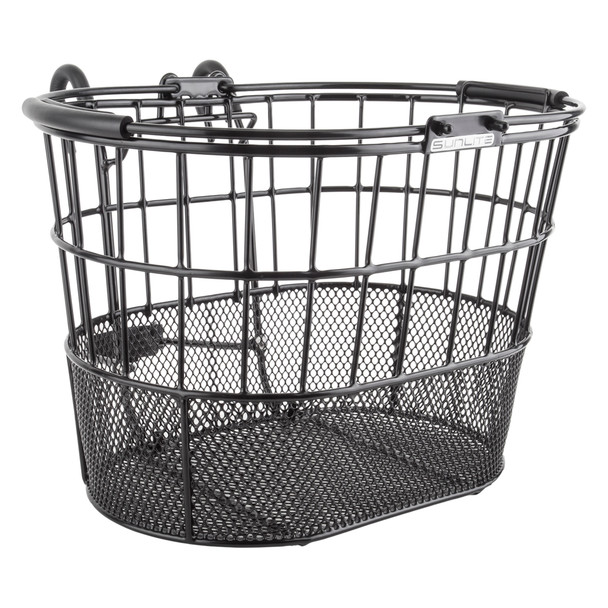 Sunlite Basket Front Wire/Mesh Oval L/O Standard Black With Bracket