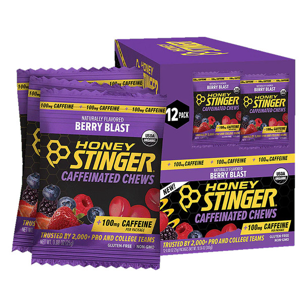 Honey Stinger Food Chew Caffinated Berry Blast Box Of 12