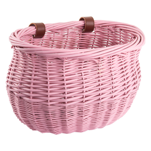 Sunlite Basket Front Willow Bushel Pink Strap-On 13X8X9