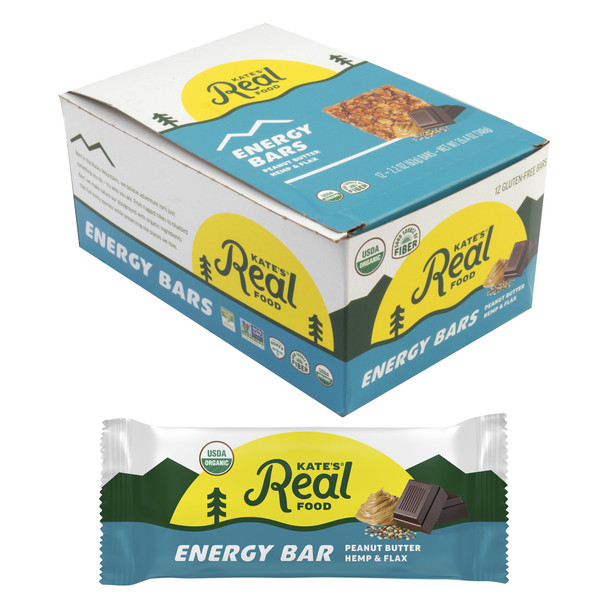 Kates Real Food Food Bar Energy P-Butr Hemp Flax Box Of 12