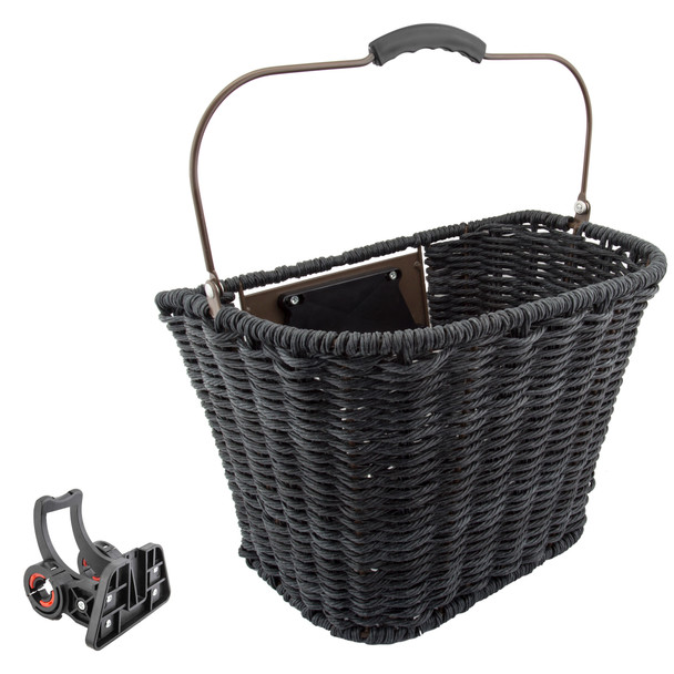 Sunlite Basket Front Deluxe Wicker Q/R Standard Gray With Bracket