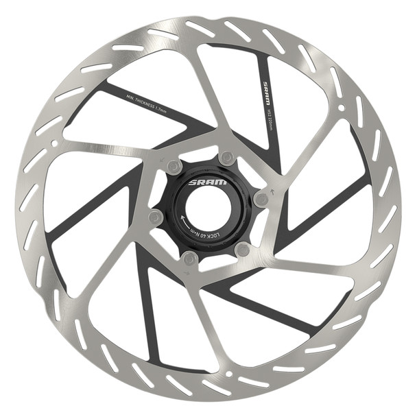 Sram Brake Part Disc Rotor 220 Hs2 Center Lock Rounded With Lockring Silver/Black
