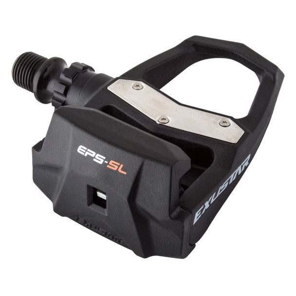 Exustar Pedals Road Clpls Pair18St Resin Black Spd-Silver