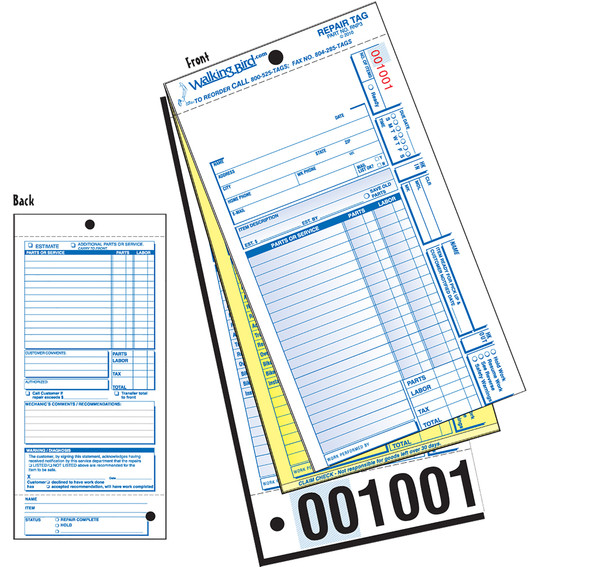 Walking Bird Publications Form Standard Bik Repair Noserv Ful/Claim Pkof250