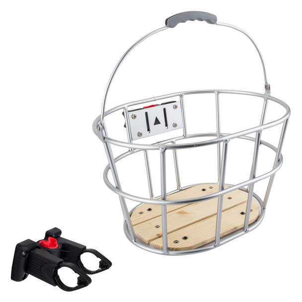 Sunlite Basket Front Wire Q/R Alloy/Wood 15X11X9 Gryw/Bracket