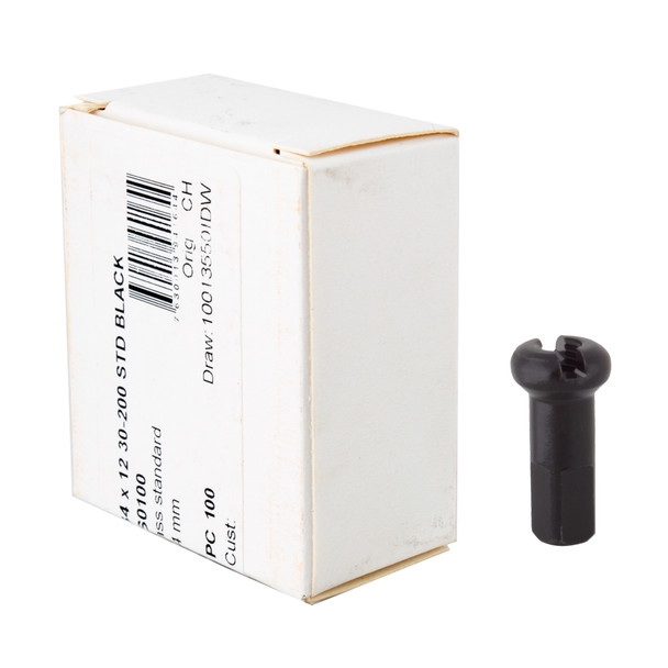 Dt Swiss Spoke Nipple Brass 2.34X12Mm Black Box Of 100